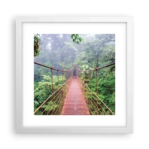 Poster în ramă albă - Suspendat deasupra coroanelor arborilor - 30x30 cm