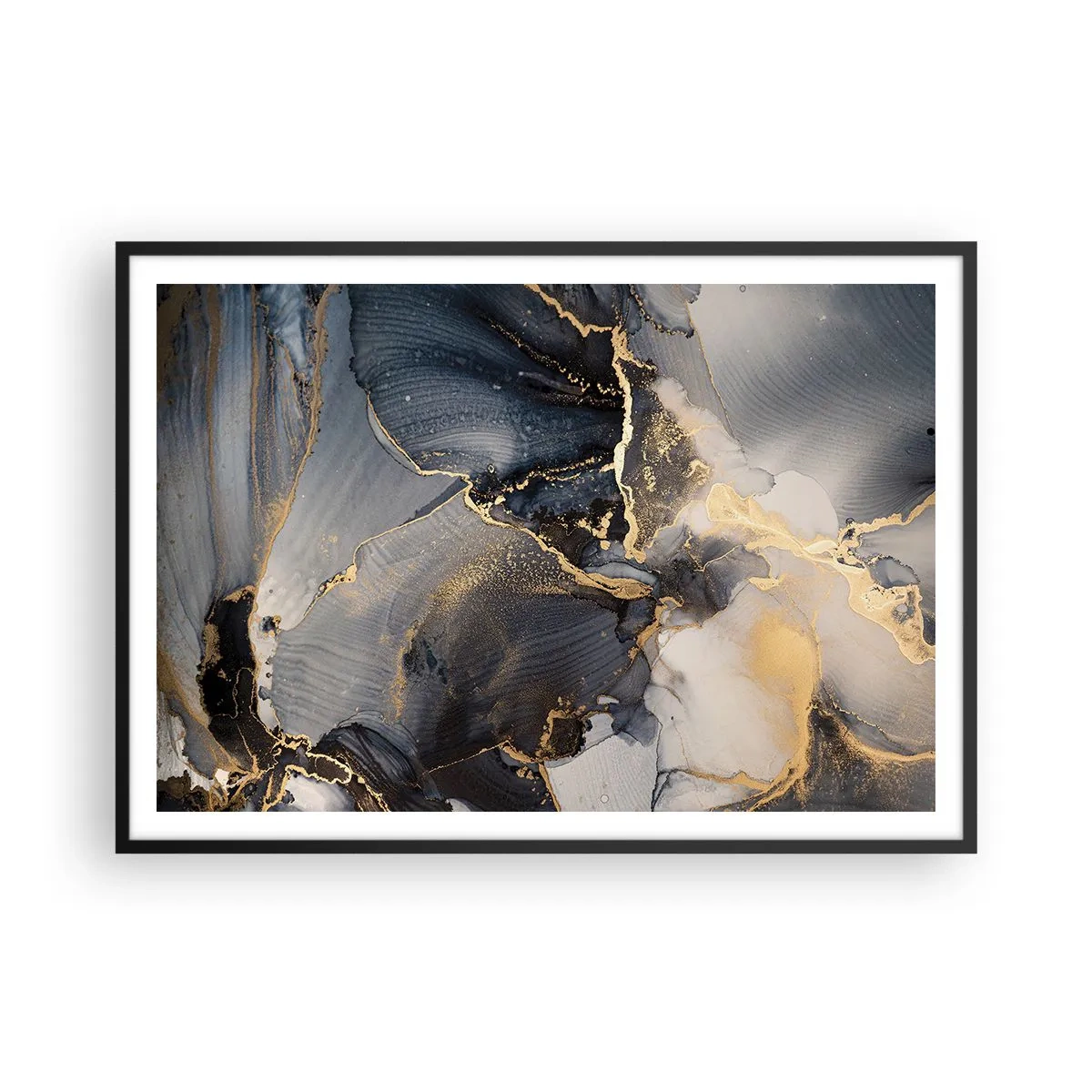 Poster în ramă neagră - Viața unei pietre - 100x70 cm