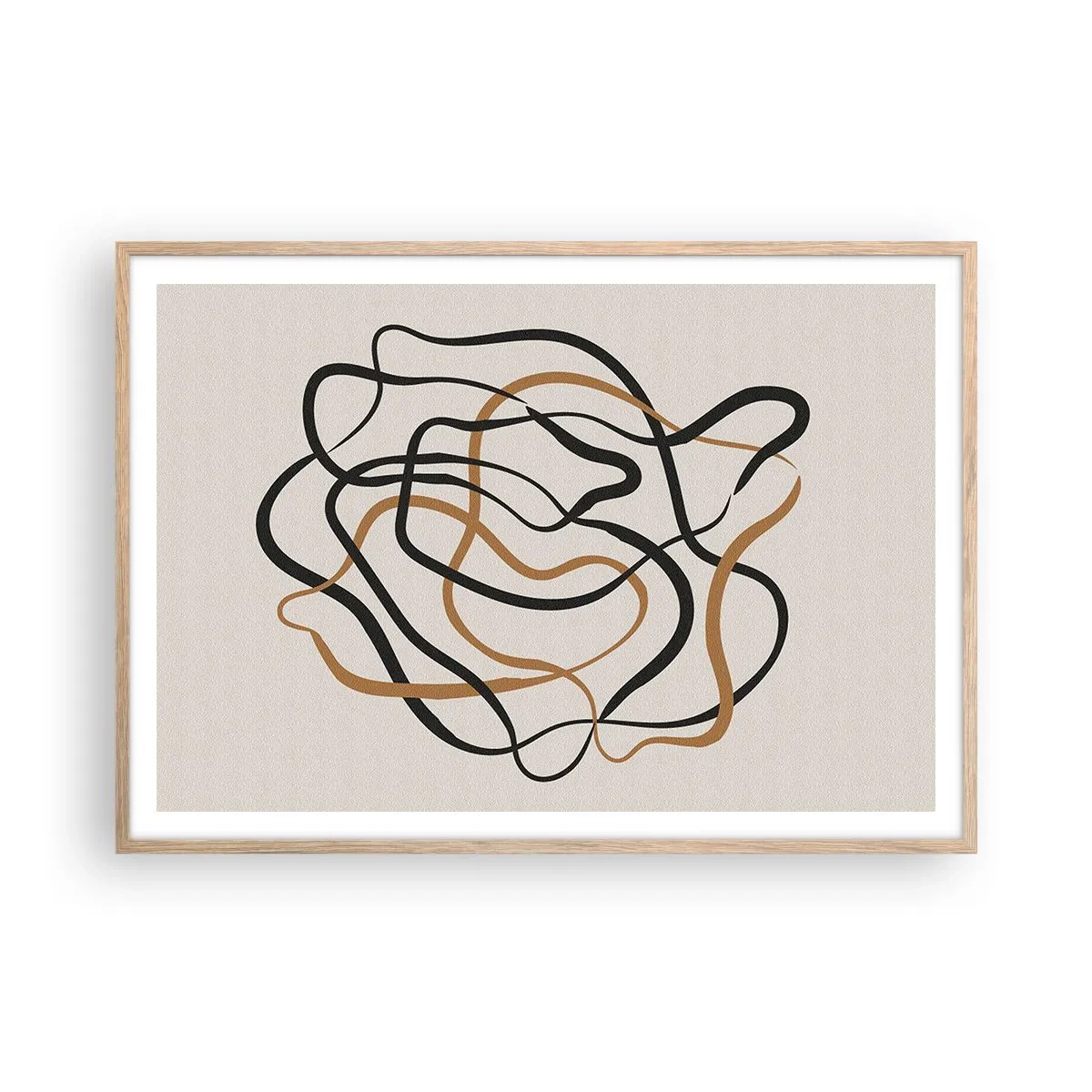 Poster în ramă de stejar deschis - Totul s-a încurcat - 100x70 cm