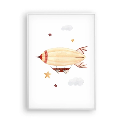 Poster în ramă albă - Aeronava - 70x100 cm
