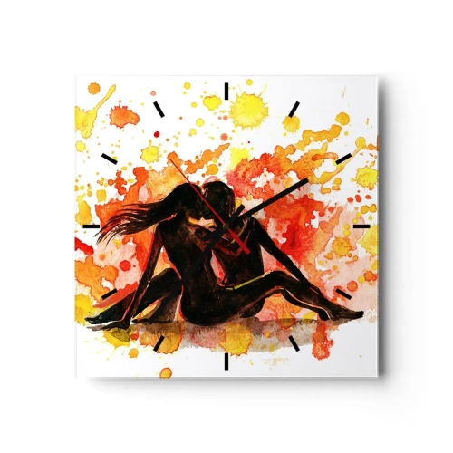 Ceas de perete - Ceas pe sticlă - Şi a fost lumină - 40x40 cm