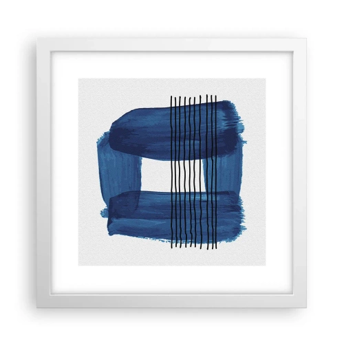 Poster în ramă albă - Compoziție albastru-negru - 30x30 cm