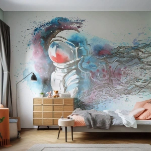 Tapet Premium Canvas - Singur cu cosmosul - Astronaut, Cosmonaut, Abstracția - 500x350 cm