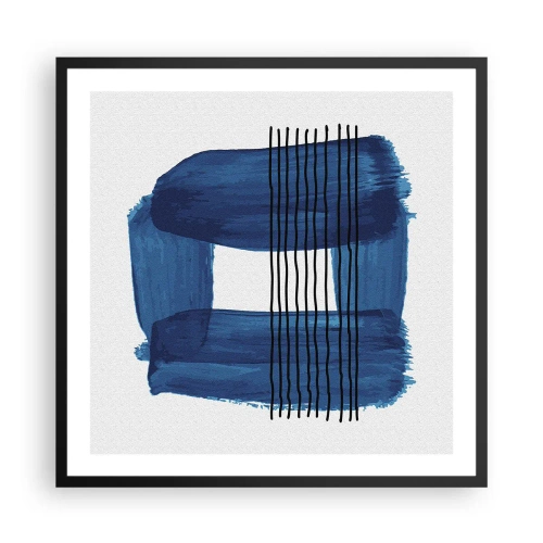 Poster în ramă neagră - Compoziție albastru-negru - 60x60 cm