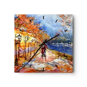 Ceas de perete - Ceas pe sticlă - Împreună până la limita de timp - 30x30 cm