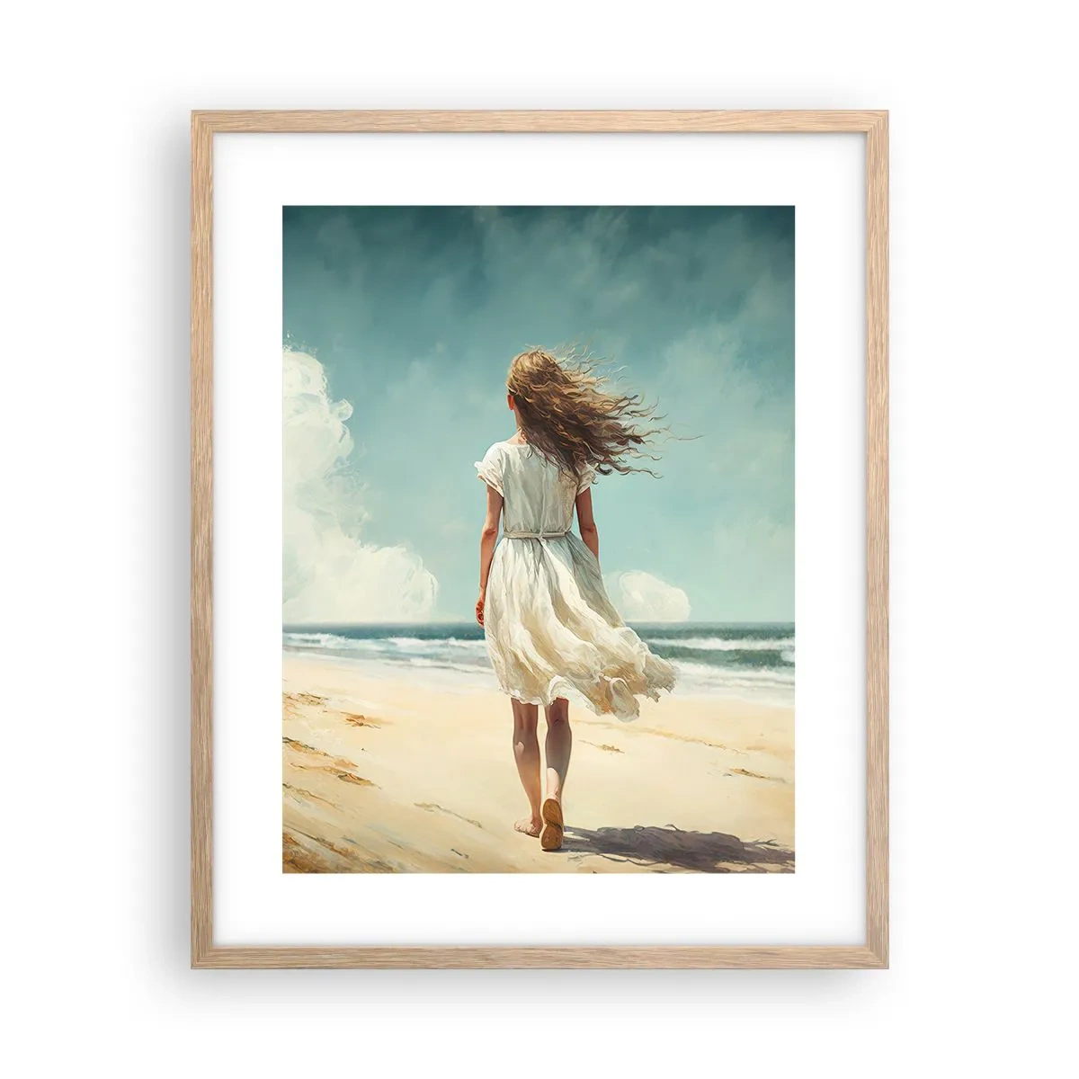 Poster în ramă de stejar deschis - Vreau să întâlnesc soarele și vântul - 40x50 cm