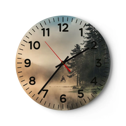 Ceas de perete - Ceas pe sticlă - Nașterea unei zile - 30x30 cm