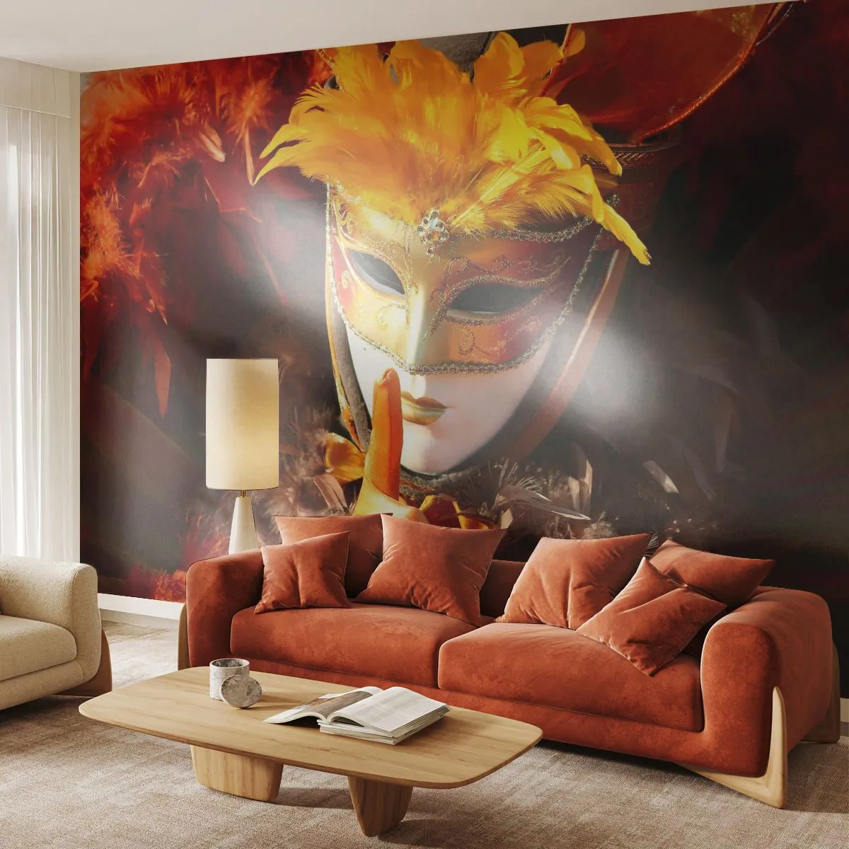 Tapet Standard Eco - Misterul face parte din joc - Mască venețiană, Bucată, Veneția - 200x140 cm