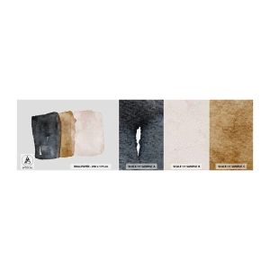 Mostră tapet autocolant Deluxe Sticker - Compoziția culorilor pământului - Abstracția, Bucată, Minimalism - 100x30 cm