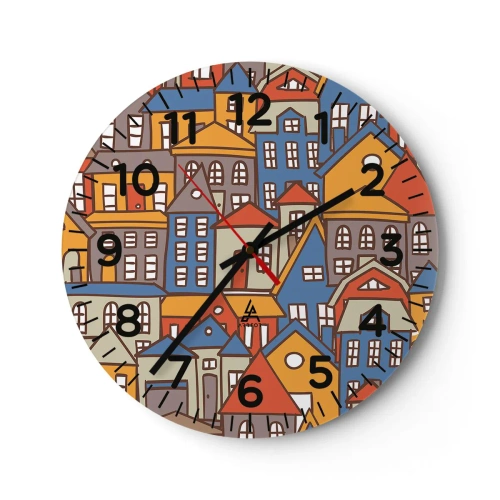 Ceas de perete - Ceas pe sticlă - În spatele casei - 40x40 cm