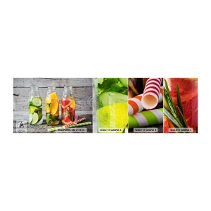 Mostră tapet autocolant Deluxe Sticker - Sănătoase prin natura - Gastronomie, Băutură cu fructe, Fructe - 100x30 cm