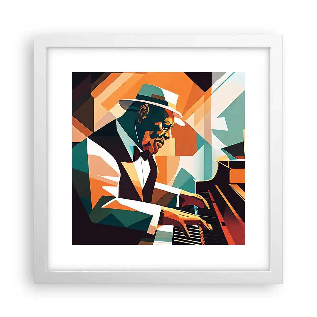 Poster în ramă albă - Numai jazz - 30x30 cm