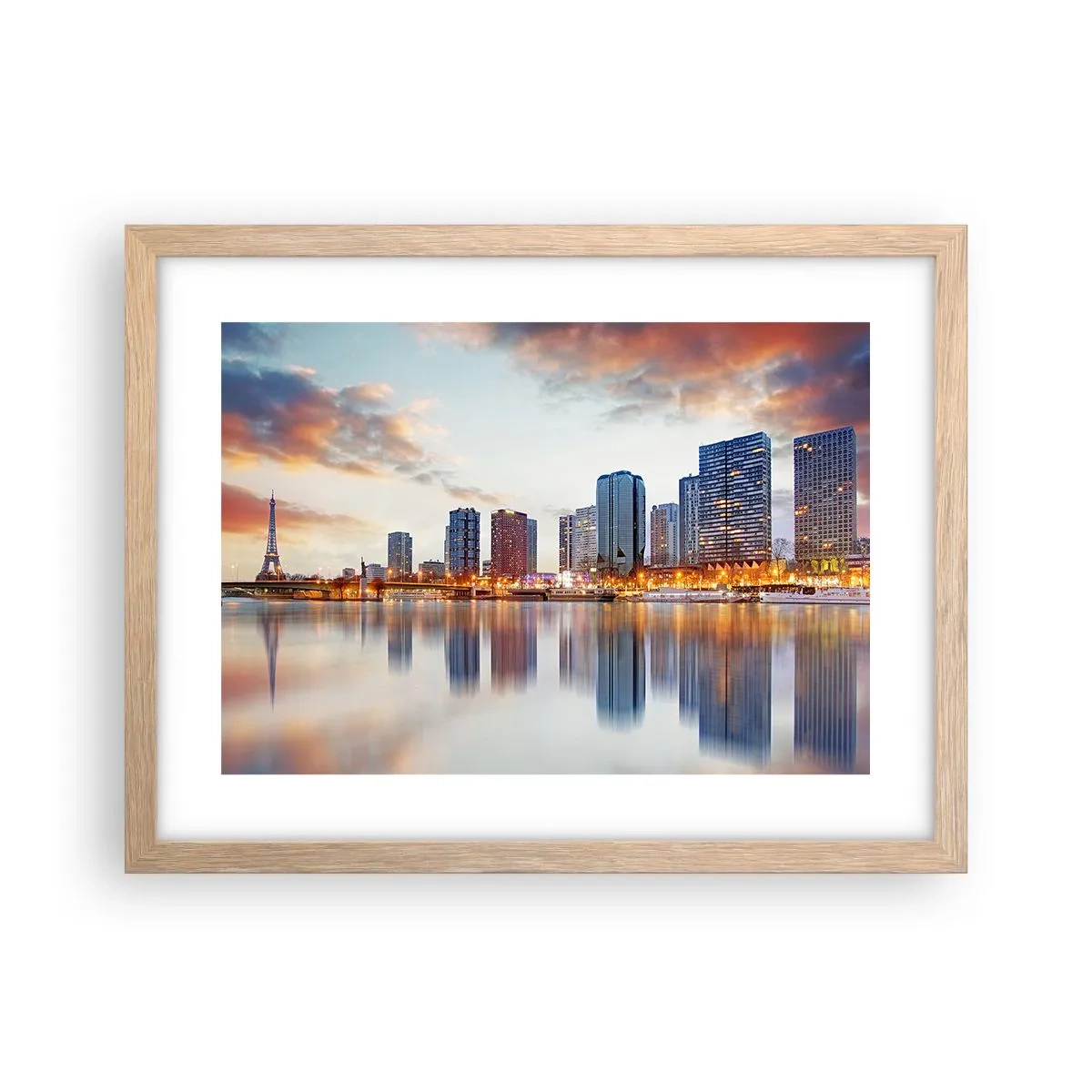 Poster în ramă de stejar deschis - Calmul monumental al Parisului - 40x30 cm