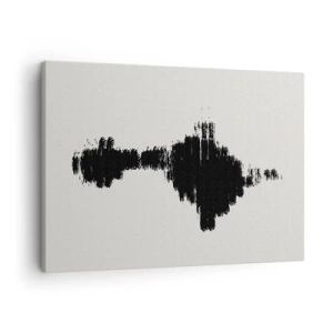 Tablou pe pânză Canvas - Un motiv abstract care seamănă cu o undă sonoră într-un stil minimalist. - 70x50cm - Vibrațiile imaginației - Decorațiune modernă pentru perete pentru living și dormitor ARTTOR