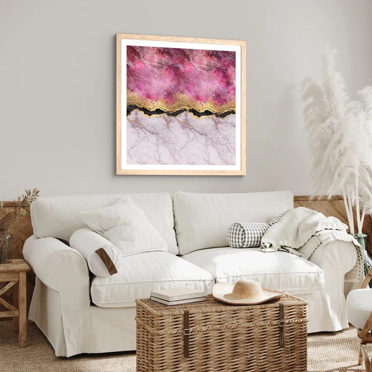 Poster în ramă de stejar deschis - La graniță - 40x40 cm