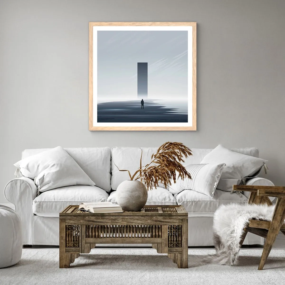 Poster în ramă de stejar deschis - Oportunitate sau amenințare? - 30x30 cm