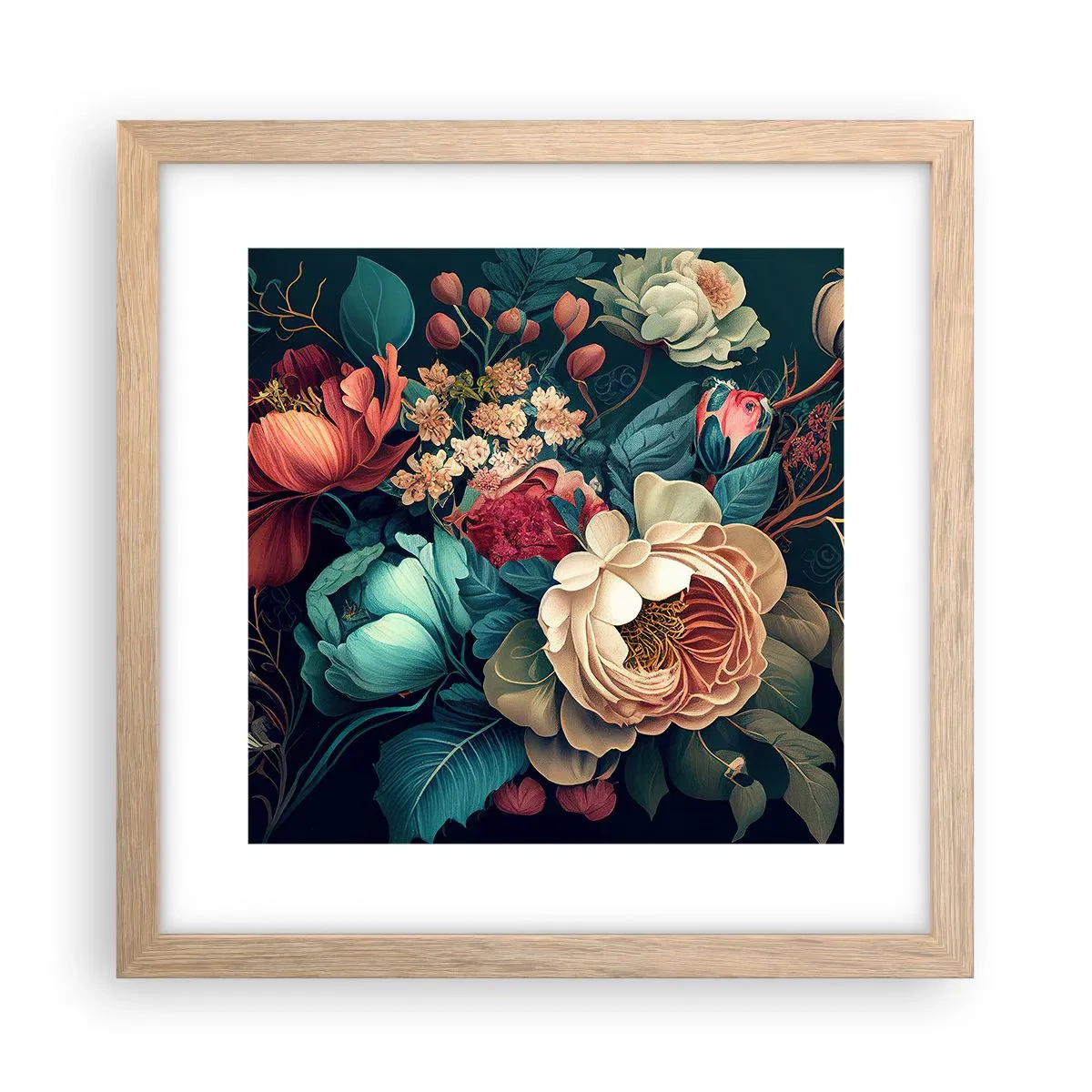 Poster în ramă de stejar deschis - Farmecul secolului al XIX-lea - 30x30 cm