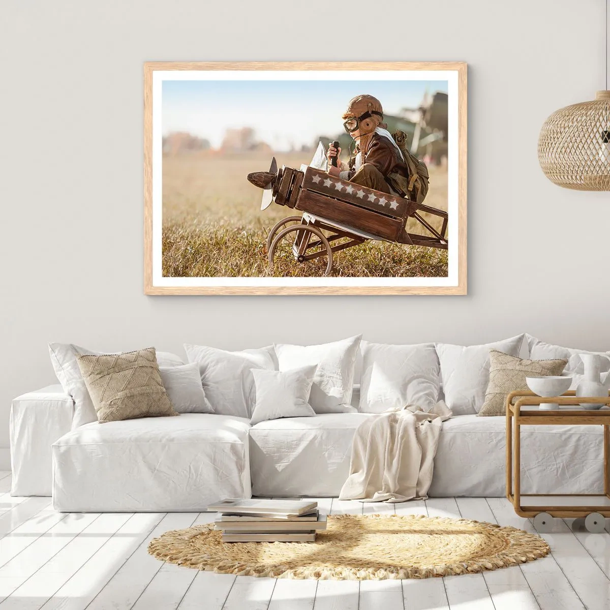 Poster în ramă de stejar deschis - Porniți spre vis - 40x30 cm