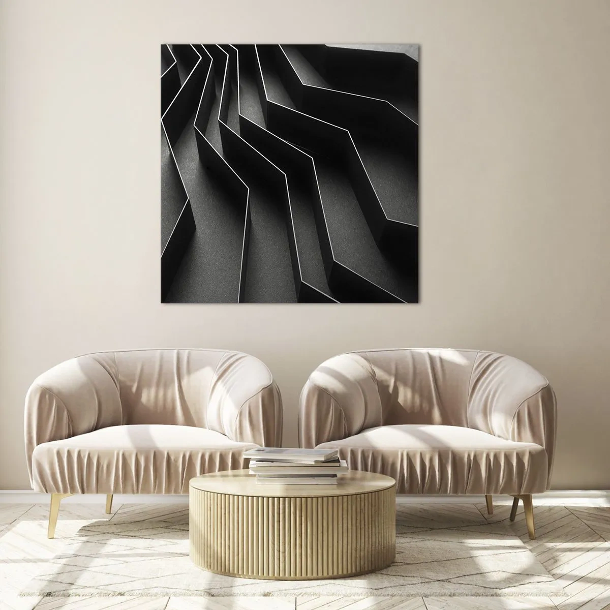 Tablou pe sticlă - Ordinea spațială - 60x60 cm