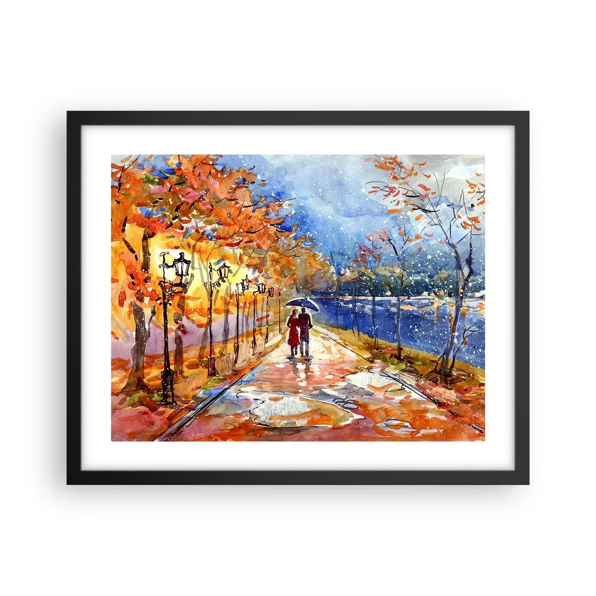 Poster în ramă neagră - Împreună până la limita de timp - 50x40 cm