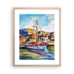 Poster în ramă de stejar deschis - Curcubeu după-amiază - 40x50 cm