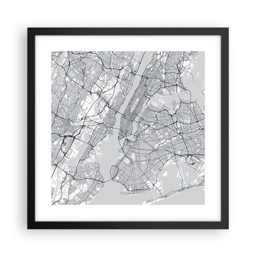 Poster în ramă neagră - Anatomia unei metropole - 40x40 cm