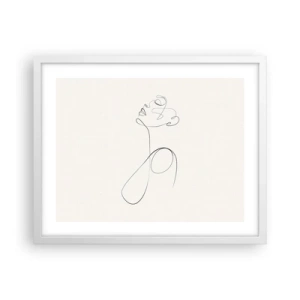 Poster în ramă albă - Încâlcită în vise - 50x40 cm