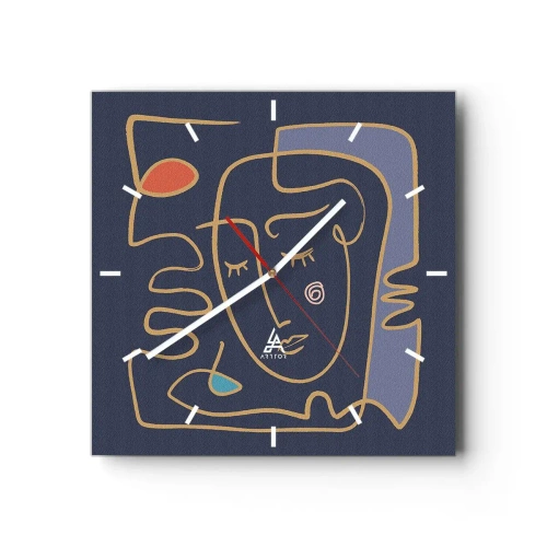 Ceas de perete - Ceas pe sticlă - În reverie - 30x30 cm