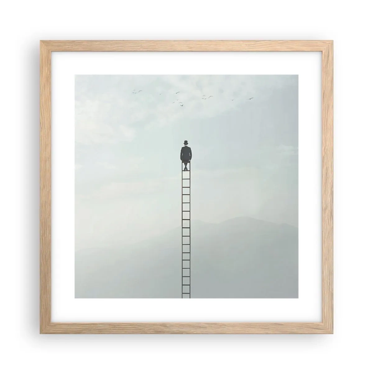 Poster în ramă de stejar deschis - Fii deasupra - 40x40 cm