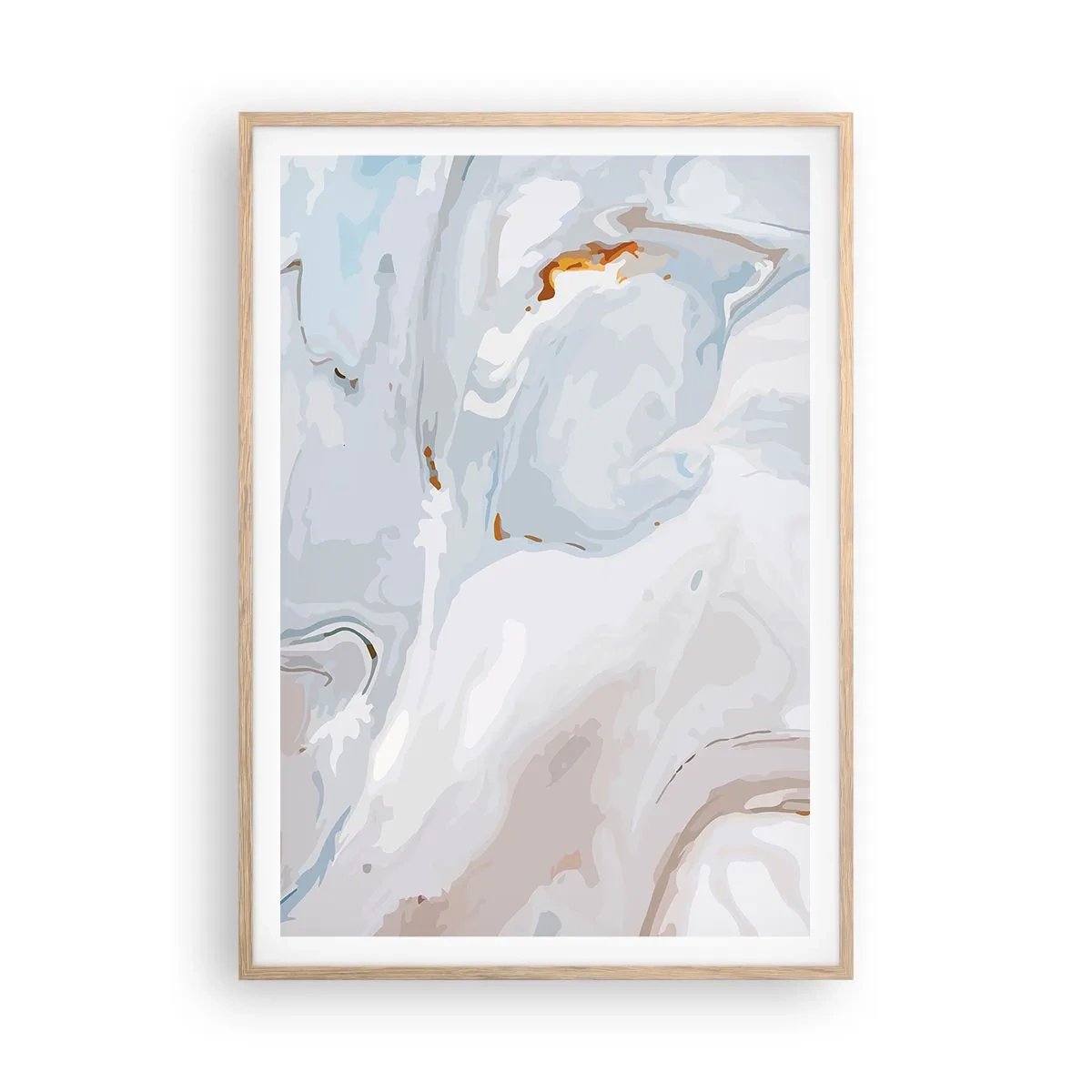 Poster în ramă de stejar deschis - Albul ridicat - 70x100 cm