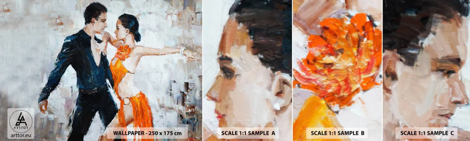 Mostră tapet autocolant Deluxe Sticker - Dirty dancing - Abstracția, Dans, Tango - 100x30 cm