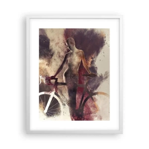 Poster în ramă albă - În forme de marmură sufletul ciclist - 40x50 cm