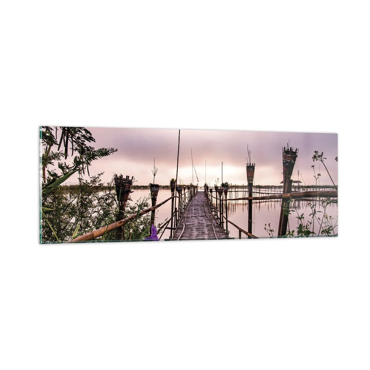 Tablou pe sticlă - Pacea și liniștea Asiei - 90x30 cm