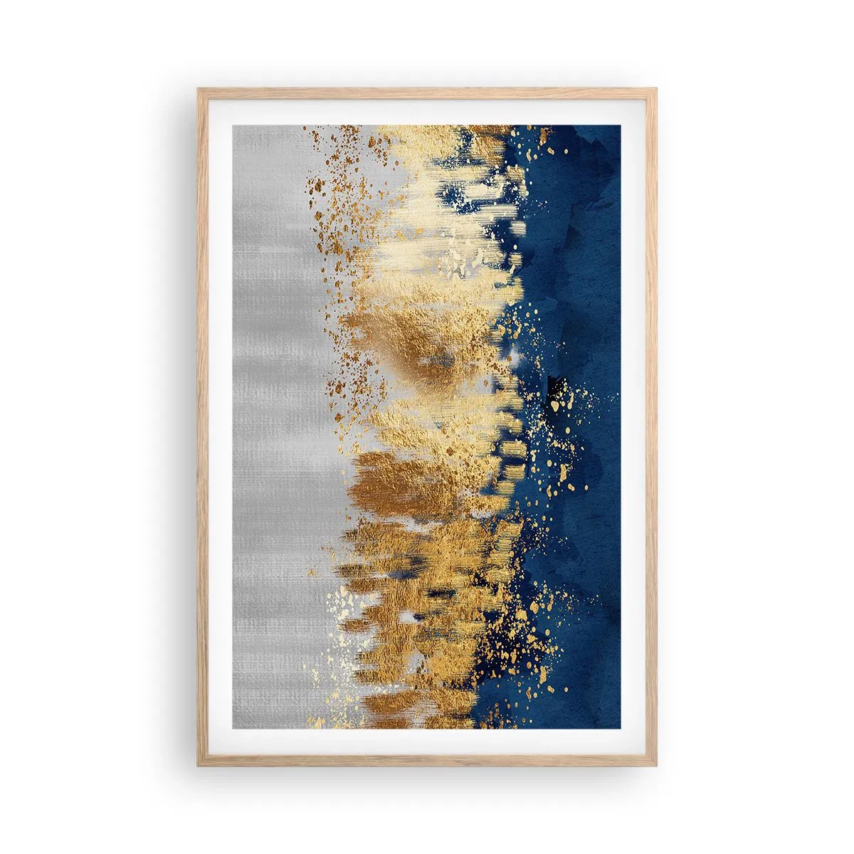 Poster în ramă de stejar deschis - Compoziție modernă cu bliț - 61x91 cm