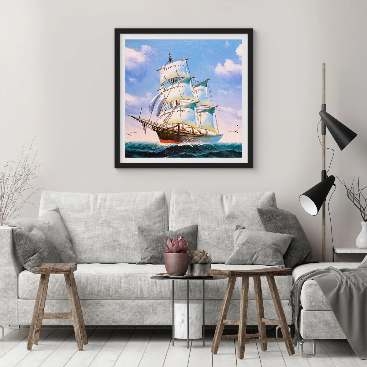 Poster în ramă neagră - Cu mândrie în vânt - 60x60 cm