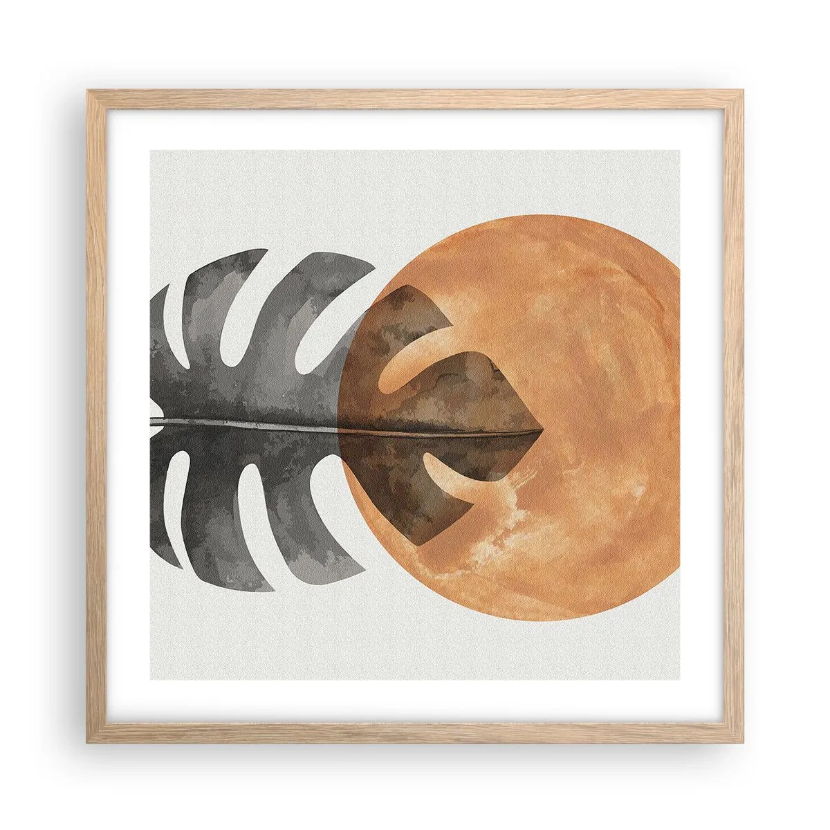 Poster în ramă de stejar deschis - Doar soarele - 50x50 cm