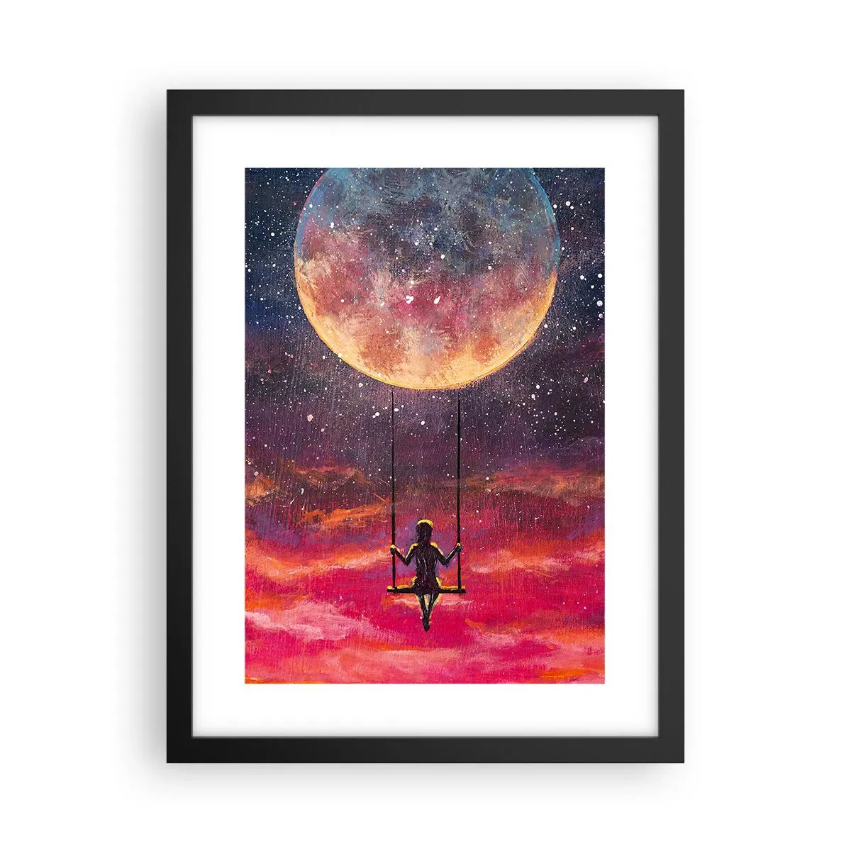 Poster în ramă neagră - Cu capul în nori - 30x40 cm