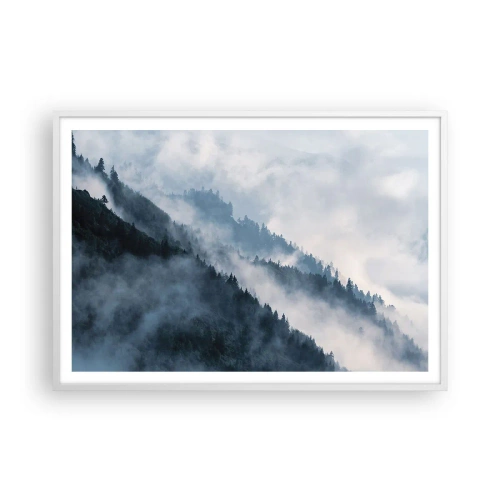 Poster în ramă albă - Misticul munților - 100x70 cm