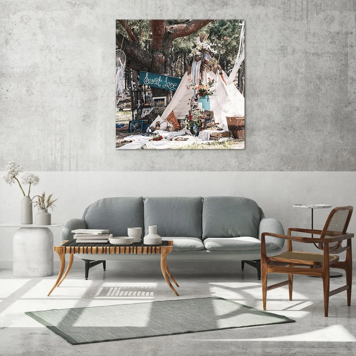 Tablou pe sticlă - Make love… - 50x50 cm