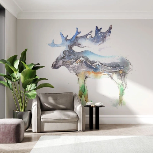 Tapet Autoadeziv Deluxe Sticker - Eroul poveștii de iarnă - Abstracția, Elan, Munţi - 250x175 cm