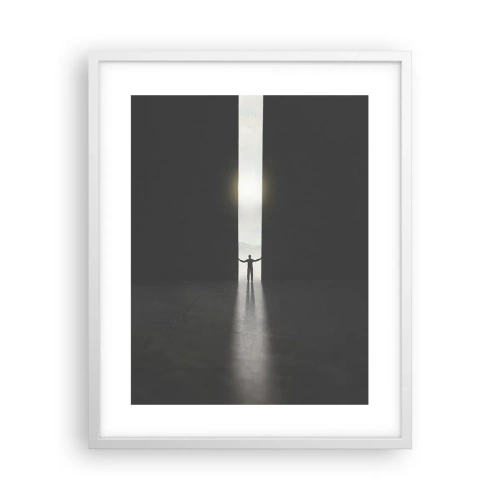 Poster în ramă albă - Un pas spre un viitor luminos - 40x50 cm