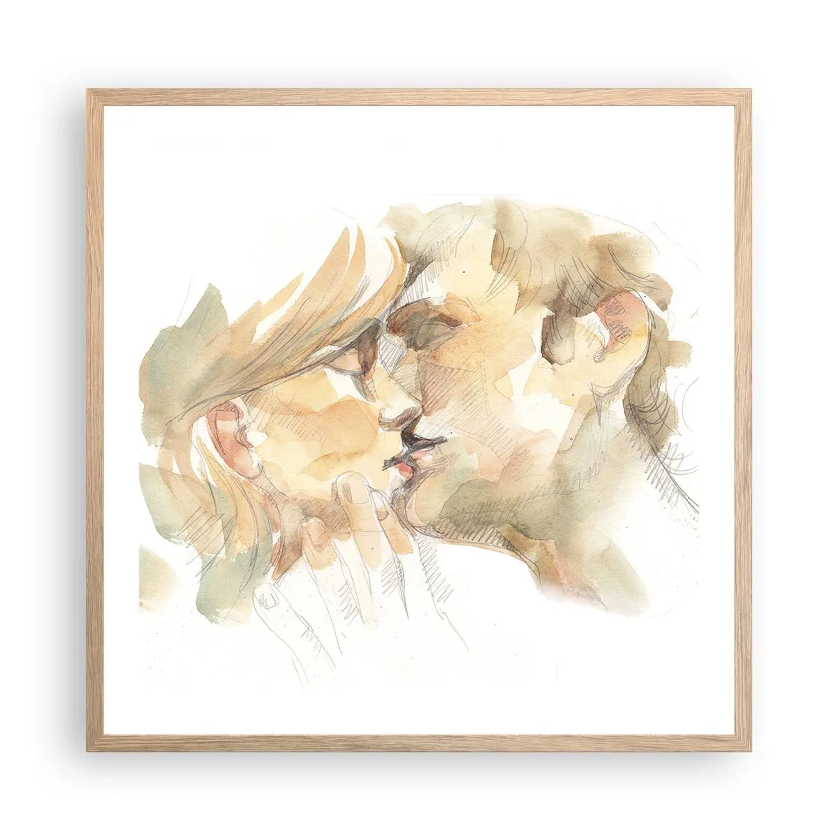 Poster în ramă de stejar deschis - Jumătatea găsită? - 60x60 cm