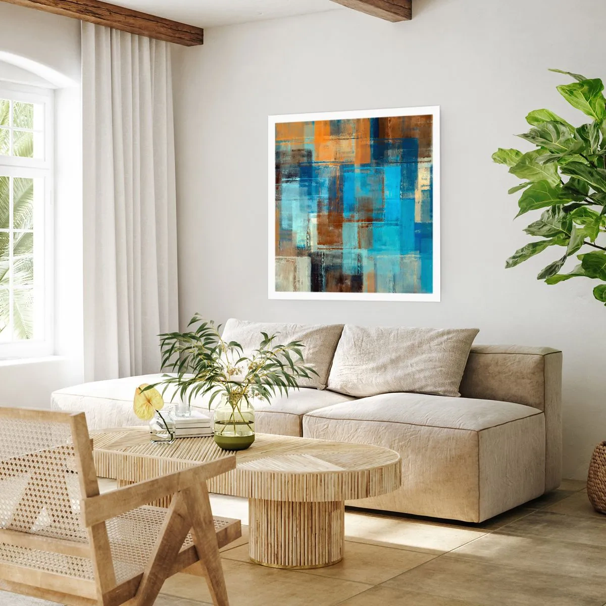 Poster - Prin valul albastru - 40x40 cm