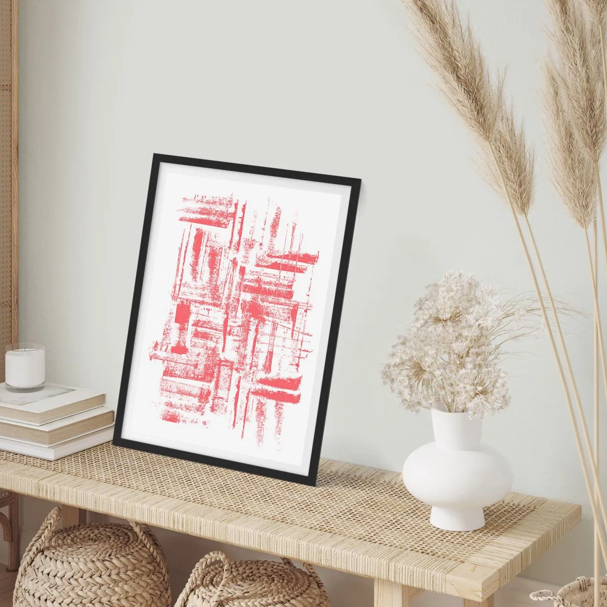 Poster în ramă neagră - Orașul roșu - 70x100 cm