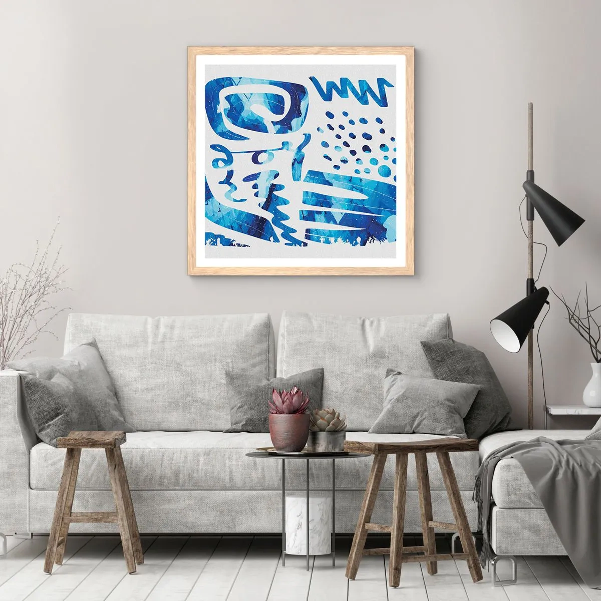 Poster în ramă de stejar deschis - Înapoi la rădăcini - 50x50 cm