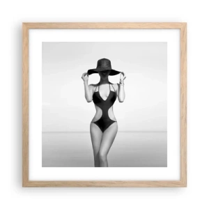 Poster în ramă de stejar deschis - Numele meu este: Eleganța - 40x40 cm