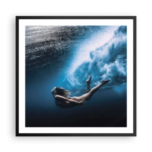 Poster în ramă neagră - Sirena modernă - 60x60 cm