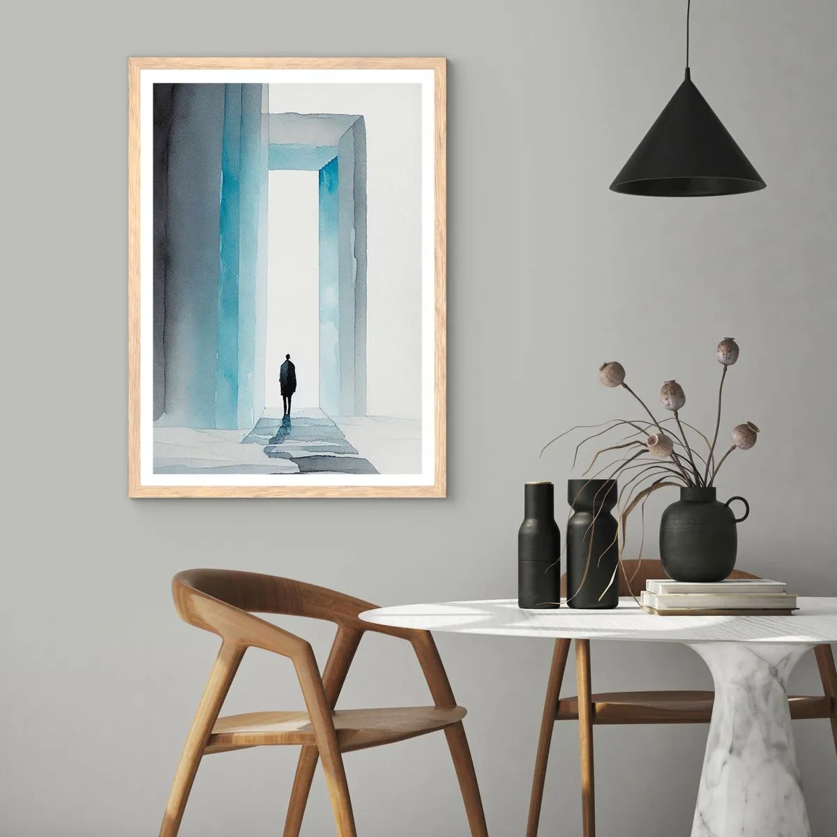 Poster în ramă de stejar deschis - Trăiește fără limite - 50x70 cm