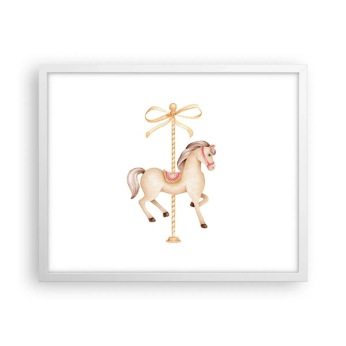 Poster în ramă albă - Într-un trap grațios - 50x40 cm