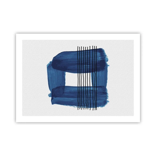 Poster - Compoziție albastru-negru - 70x50 cm